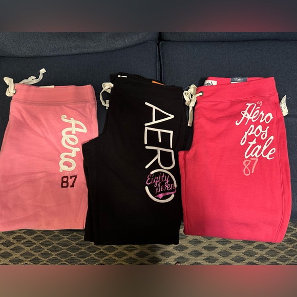 Aeropostale Pants - AEROPOSTALE Women’s Sweatpants Trio - Light Pink, Hot Pink & Black(NWT)